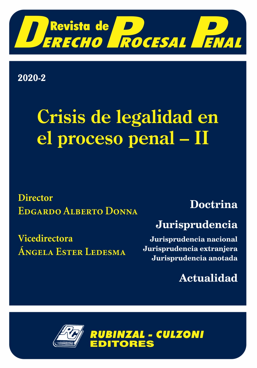  - Crisis de legalidad en el proceso penal - II [2020-2]